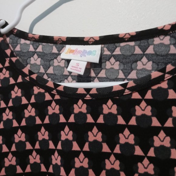 Women’s LuLaRoe Disney Minnie Mouse Casual Shirt Pink Bow Size Small - Picture 9 of 9